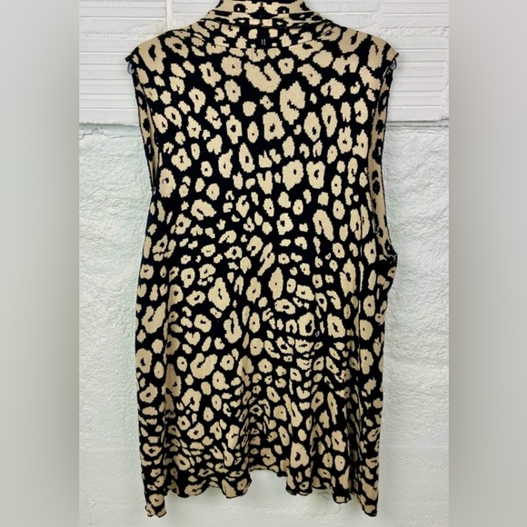 Ruby Rd. Animal Print Long Sleeveless Cardigan Sweater - Picture 3 of 5